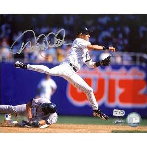 Signed Derek Jeter Picture   Turning Double Play  Sports 