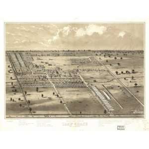   Birds eye view of Camp Chase near Columbus, Ohio. Drawn by A. Ruger