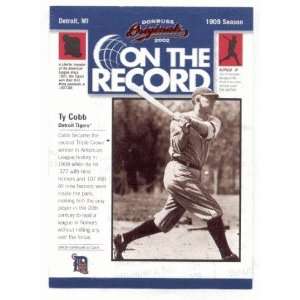   Donruss Originals On The Record Ty Cobb #d/800 OR 1: Sports & Outdoors