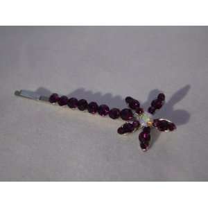 Plum Purple Crystal Flower Hair Pin: Everything Else