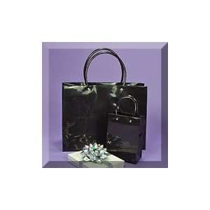   13 X 5 X 10 Mirror Black Opaque Handle Bag Pkg