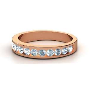  Twelve Ring, 14K Rose Gold Ring with Aquamarine Jewelry