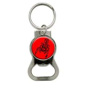  Scorpion Red   Bottle Cap Opener Keychain Ring: Automotive