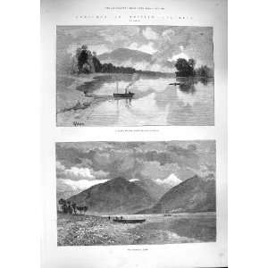  1887 BRITISH COLUMBIA KOOTENAY LAKE RIVER MOUNTAINS