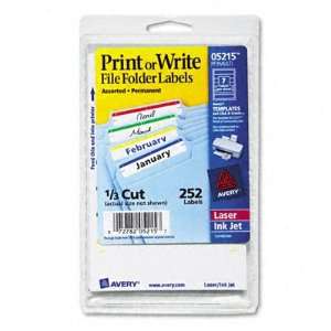  Print or Write File Folder Labels, 11/16 x 3 7/16, White 