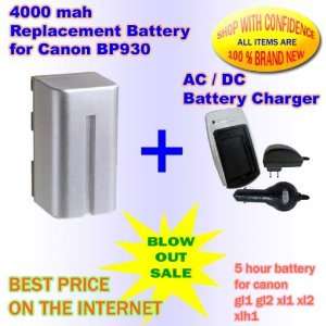   6HR BATTERY+ CHARGER   CANON XL1S XL1 XL2 GL2 GL3: Camera & Photo