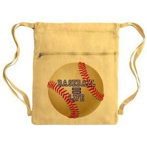   Messenger Bag Sack Pack Yellow Baseball Equals Life 