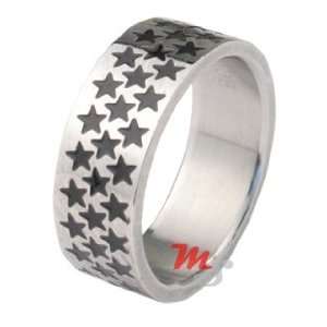  SUPER STAR Wide Band Stainless Steel Ring sz 8 NEW hot 