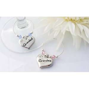   and Grandad Anniversary Gift Wine Glass Charms: Kitchen & Dining