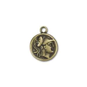   : Antique Brass Plated Pewter Roman Coin Charm: Arts, Crafts & Sewing