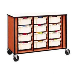  Fleetwood Mobile Tote Tray Cabinet, 12 6in Trays, 48 x 22 