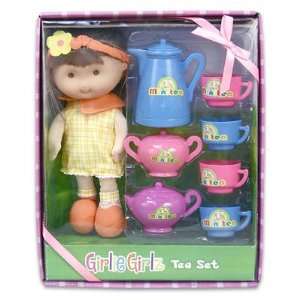    7 piece Girlie Girlz Tea Time Doll Set Assorted: Toys & Games