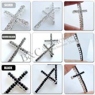 PCS clear Crystal 12 color European CROSS charm Loose Beads fit 