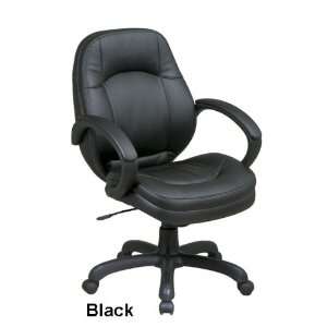  Black Leather Swivel Office Chair: Office Products