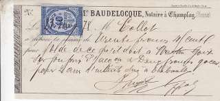OLD FRENCH LEGAL DOCUMENT   1878 TAX STAMP  