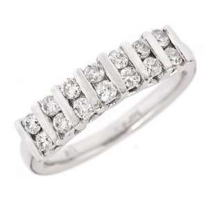  Ring in Channel Setting 14K White Gold 5(SI Clarity, G Color) Jewelry