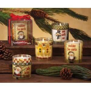   Santa Christmas Glass Candles   Gingerbread Scented