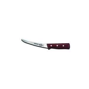  Curved Wide Semi Stiff Boning Knife w/ Rosewood Handle 