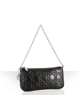 Christian Dior black quilted lambskin Lady Dior baguette   