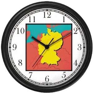  Map of Germany Wall Clock by WatchBuddy Timepieces (White 
