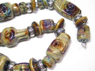 Quinlan Glass Grecian Relics Handmade Lampwork Glass Beads  