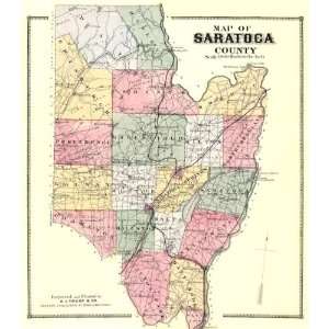  SARATOGA COUNTY NEW YORK (NY) MAP 1866