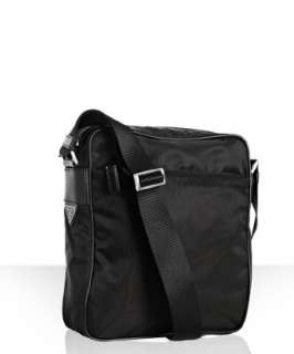 Prada black nylon small messenger bag   