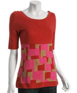 Marc by Marc Jacobs red geometric print scoopneck t shirt   up 