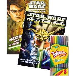  Star Wars Clone Wars Coloring Book Set with Twist up 
