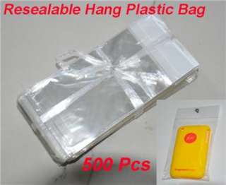 500 Pcs Plastic Bag Retail Resealable Hang bags 9x15cm  