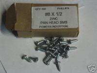 100 STEEL PAN HEAD SHEET METAL SCREWS # 8 X 1/2  