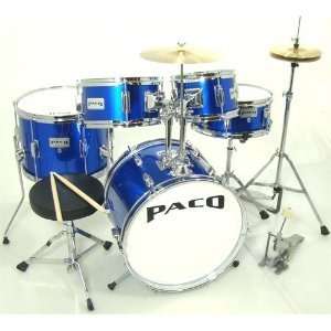  Paco 5 piece Jr. Drum Set In Blue Musical Instruments