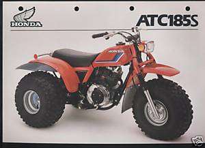 Honda ATC185S (1983) Data Sheet/Brochure ATC185 ATC 185 S,ATV,Trike 