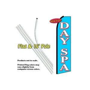 Day Spa Feather Banner Flag Kit (Flag & Pole): Patio, Lawn 