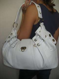 white shoulder HANDBAG designer BAG LEATHER like purse hobo large 