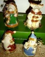 Pier 1 Set of 4 Ceramic Holiday Figurines Santa Animals  