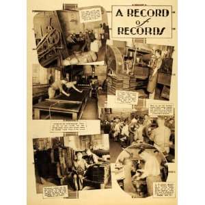  1934 Gramophone Phonograph Record Factory Workmen 