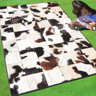 New Cowhide Rug Leather Cow Hide Animal Skin Patchwork Area Carpet 