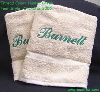   Personalized Monogrammed BEIGE Bath Towel 100% Combed Cotton  