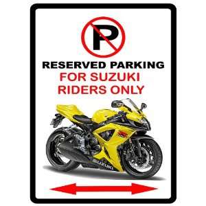    Suzuki GSXR600 Motorcycle Cartoon No Parking Sign 