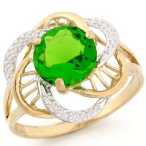  10k Gold Synthetic Peridot August Birthstone Ring Jewelry