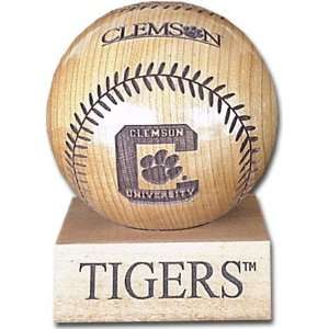    Clemson Tigers Laser Engraved Wood Baseball: Sports & Outdoors