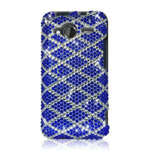 HTC EVO Shift 4G Full Diamond Graphic Case   Blue/Silver 