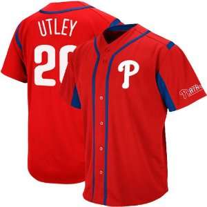   Utley Philadelphia Phillies Wind Up Jersey   Red: Sports & Outdoors