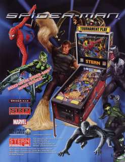 SPIDERMAN PINBALL BY STERN IS A GREAT FAST ACTION PIN THAT IS BASED ON 