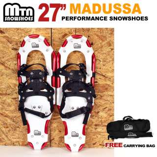 New 27 MTN Red All Terrian Snowshoes up to 220 lbs Free Carrying Tote 