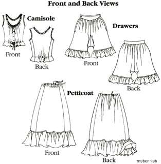 Folkwear Edwardian Camisole, Drawers, Petticoat Pattern  