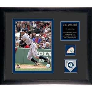 Ichiro Suzuki Framed 6x8 Photograph with Personalized Plate, Game Used 