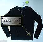   Jeans by Versace Wool Cashmere Blend V Neck Lightweight Sweater