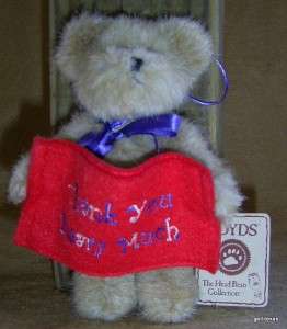 Boyds Mini 5 Thank You Beary Much Gift Card Bear Ret  